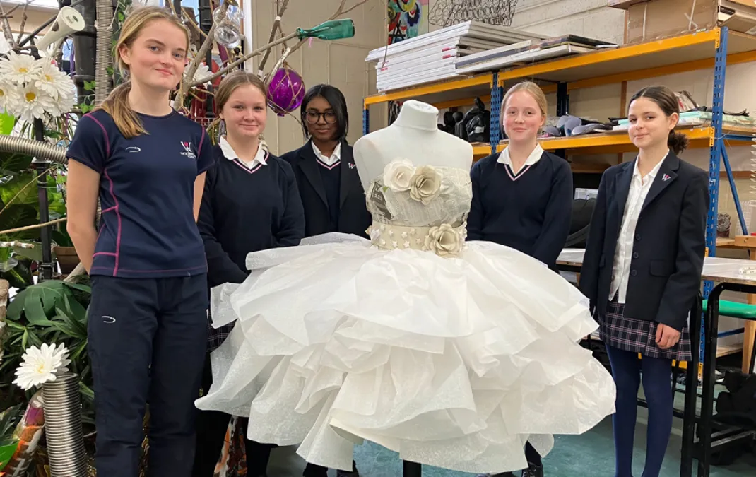 Year 9 artists create fabulous frocks in recycling challenge