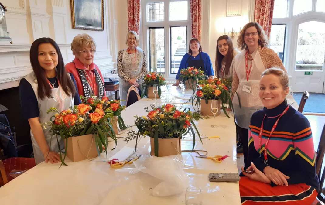 Wine tasting and floral workshop expand knowledge and creative skills for Woldingham community members