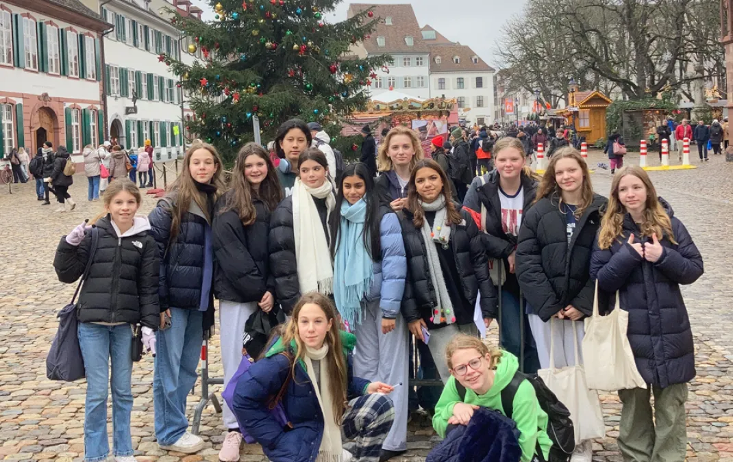 Two Christmas markets and a paper museum entertain Year 8 Germanists on trip to Basel