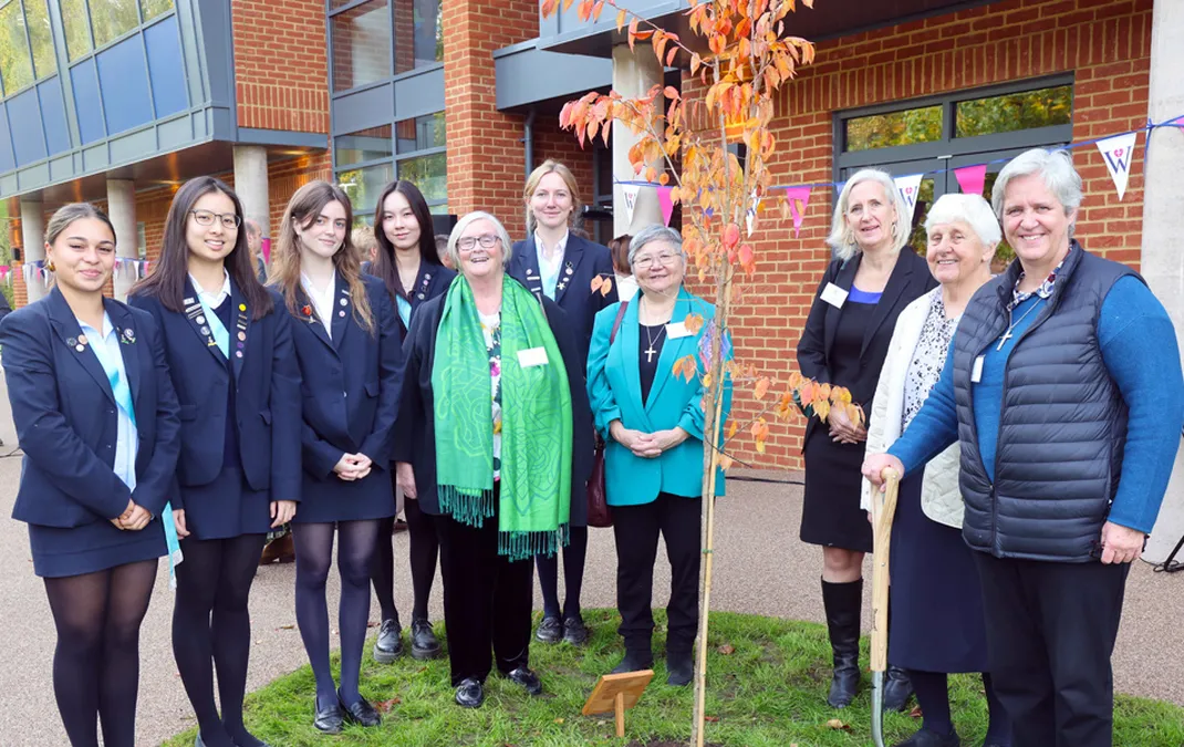 Blessing and tree planting mark official opening of Woldingham’s Sixth Form Centre and new Library and celebrate the benefits it brings for students