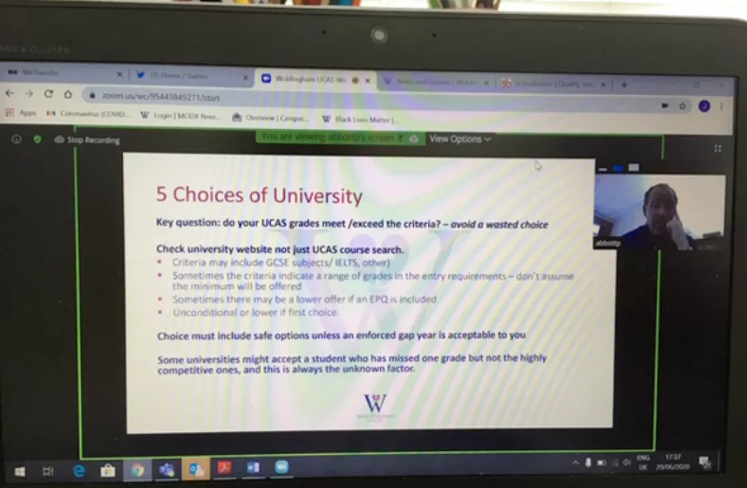 UCAS webinar takes place for Lower Sixth parents