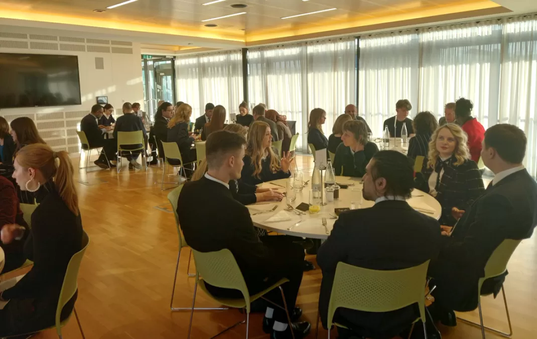 A Level politics students lunch with distinguished figures on Commission of Enquiry